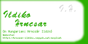 ildiko hrncsar business card