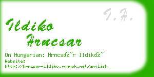 ildiko hrncsar business card